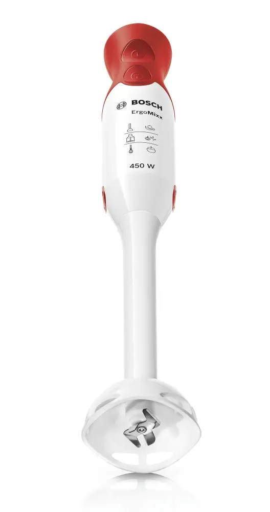 Mixer vertical, Bosch MSM64010, Blender, ErgoMixx, 450 W, cu vas transparent inclus, alb, roșu - image 1
