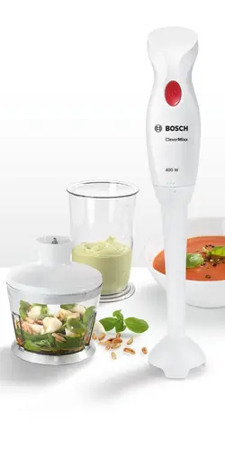 Μπλέντερ χειρός, Bosch MSM14200, Blender, CleverMixx, 400 W, με διάφανη κανάτα & πολυκόφτη, Λευκό, βαθύ κόκκινο - 7
