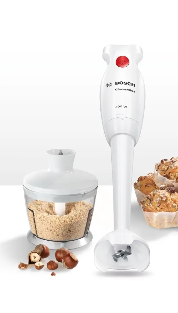 Μπλέντερ χειρός, Bosch MSM14200, Blender, CleverMixx, 400 W, με διάφανη κανάτα & πολυκόφτη, Λευκό, βαθύ κόκκινο - image 7