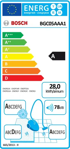 Прахосмукачка, Bosch BGC05AAA1, Vacuum Cleaner, 700 W, Bagless type, 1.5 L, 78 dB(A), Energy efficiency class A, purple/stone gray - image 9