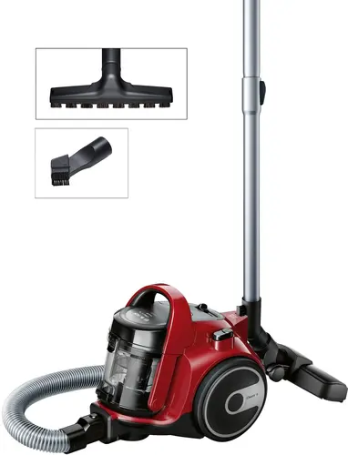 Ηλεκτρική σκούπα, Bosch BGC05AAA2, Vacuum Cleaner, 700 W, Χωρίς σακούλα, 1.5 L, 78 dB(A), Κλάση ενεργειακής απόδοσης A, κόκκινο τσίλι/μαύρο - 1