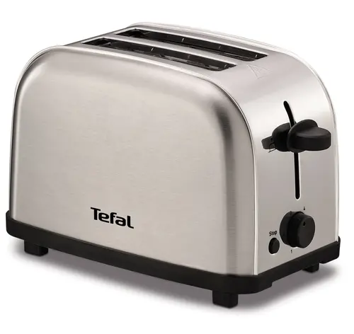 Prăjitor de pâine, Tefal TT330D30, Ultra mini, prăjitor de pâine, 700W, 2 fante, termostat cu 6 trepte, oțel inoxidabil - 1