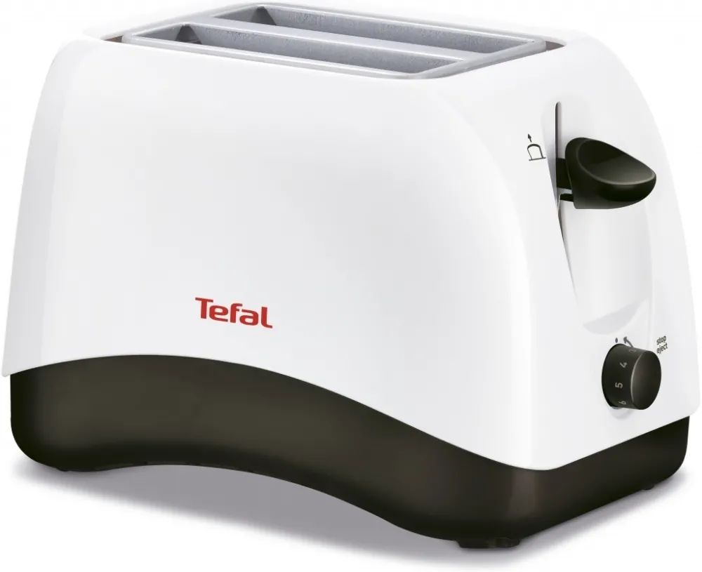 Тостер, Tefal TT130130, Delfini 2, Toaster, 850W, 2 Hole, 7 Stage thermostat, Stop function, Defrosting, Reheating, white