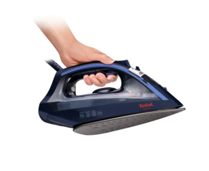 Ютия, Tefal FV1713E0, Virtuo dress blue, 2000W - 0 - 24 g/min - 0 - 90g/min - Manual setting - Non stick soleplate - Ergonimic steam trigger - water tank 200mL - anti drip - power cord length 1,9M - eco mode - image 1