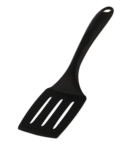 Spatulă, Tefal 2743712, Bienvenue, Spatulă cu fante, Ustensilă de bucătărie, Cu găuri, Până la 220°C, Compatibilă cu mașina de spălat vase, neagră - 1