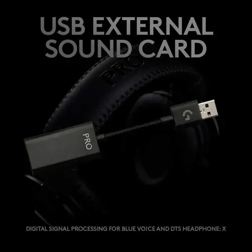 Слушалки, Logitech PRO X Headset, PRO-G 50 mm Drivers, 7.1 DTS Headphone:X 2.0 Surround, Leather/Mesh Memory Foam Ear Cushions, Blue Voice Microphone, Black - image 6
