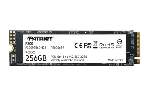 Твърд диск, Patriot P300 256GB M.2 2280 PCIE