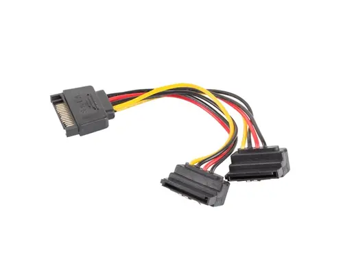 Адаптер, Lanberg SATA (m) -> 2x SATA (f), cable 15cm angled - image 1
