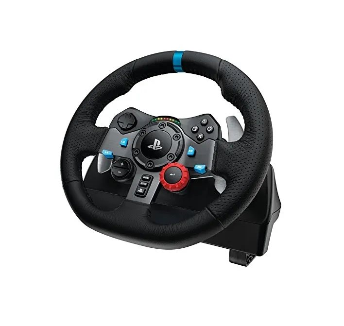 Волан, Logitech G29 Driving Force Racing Wheel, PlayStation 4, PlayStation 3, PC, 900° Rotation, Dual Motor Force Feedback, Adjustable Pedals, Leather - image 1