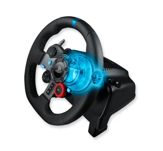 Волан, Logitech G29 Driving Force Racing Wheel, PlayStation 4, PlayStation 3, PC, 900° Rotation, Dual Motor Force Feedback, Adjustable Pedals, Leather - image 3