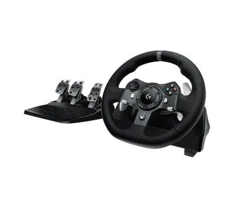 Волан, Logitech G920 Driving Force Racing Wheel, Xbox One, PC, 900° Rotation, Dual Motor Force Feedback, Adjustable Pedals, Leather