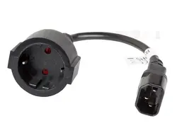 Кабел, Lanberg extension power supply cable IEC 320 C14 -> Schuko (F) 20cm, black