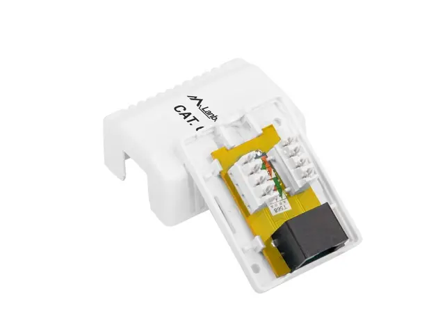 Конектор, Lanberg surface-mount box CAT.6 UTP UNshielded 1X RJ45, white - image 2