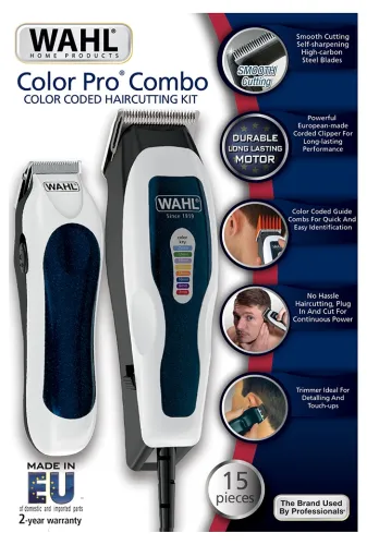 Машинка за подстригване, Wahl 1395.0465, ColorPro Combo, Corded Clipper Combo, Battery trimmer, 8 colour coded, attachment combs, pouch and accessories - image 1