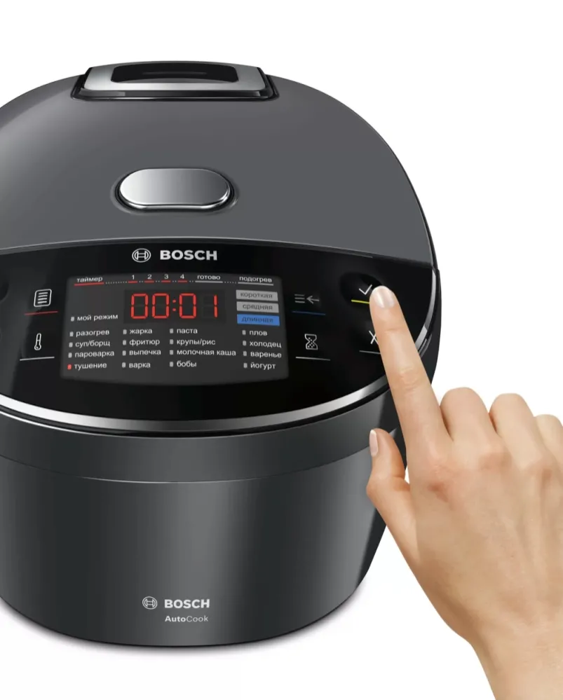 Мултикукър, Bosch MUC22B42RU, Multicooker, 48 programs, large 5-liter bowl with a non-stick coating, Large temperature range 40-160 ° C, 900 W, Black - image 5
