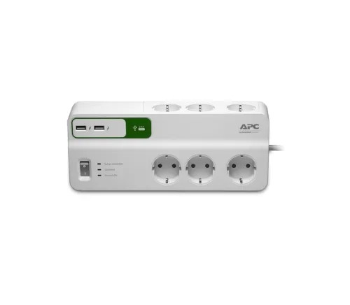 Филтър, APC Essential SurgeArrest 6 outlets with 5V, 2.4A 2 port USB charger, 230V Germany