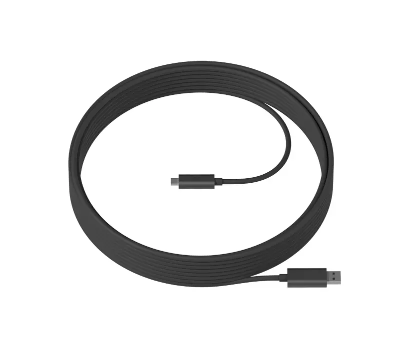 Cablu, Logitech Strong USB Cable 10m, USB 3.2, USB A tată la USB C tată, Graphite