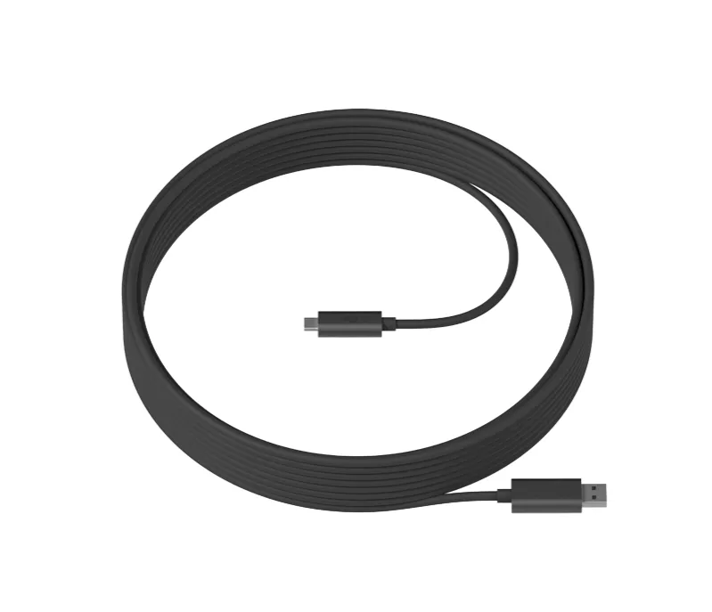 Кабел, Logitech Strong USB Cable 10m, USB 3.2, Male USB A to Male USB C, Graphite