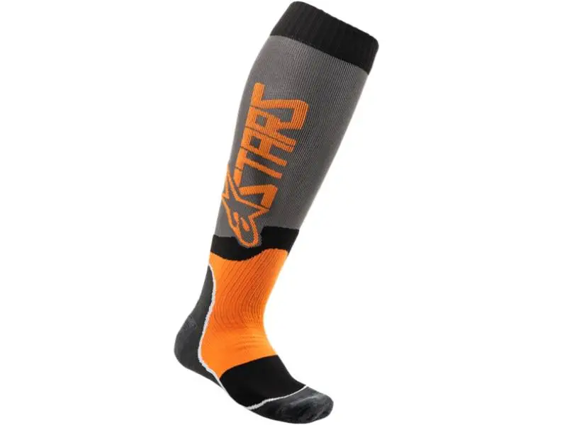 Чорапи MX PLUS-2 SOCKS COOL GRAY/ORANGE FLUORESCENT ALPINESTARS