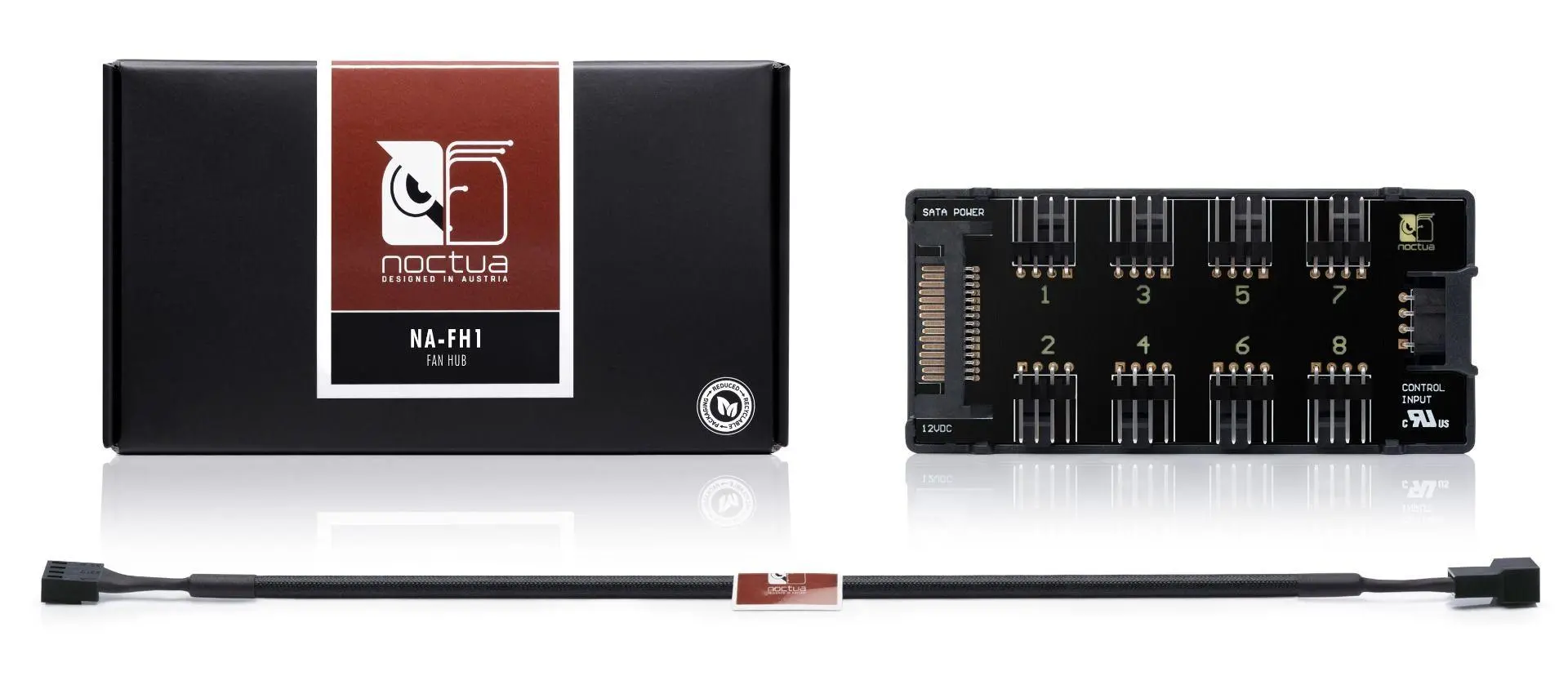 Noctua distribuitor pentru ventilatoare Fan Hub - 8 port PWM with SATA Power 5V/12V - NA-FH1 - image 2