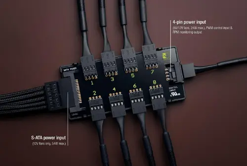 Noctua разклонител за вентилатори Fan Hub - 8 port PWM with SATA Power 5V/12V - NA-FH1 - image 3