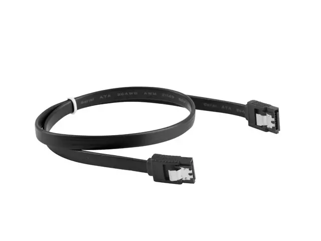 Кабел, Lanberg SATA DATA III (6GB/S) F/F cable 30cm metal clips, black - image 2