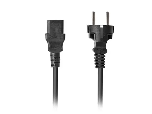 Кабел, Lanberg CEE 7/7 -> IEC 320 C13 power cord 1.8m VDE Straight, black - image 1