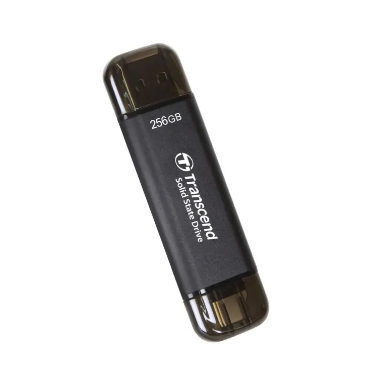 Твърд диск, Transcend 256GB, External SSD, ESD310C, USB 10Gbps, Type C/A, Black - image 1