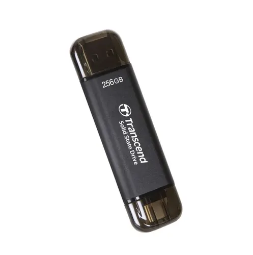 Твърд диск, Transcend 256GB, External SSD, ESD310C, USB 10Gbps, Type C/A, Black - image 1