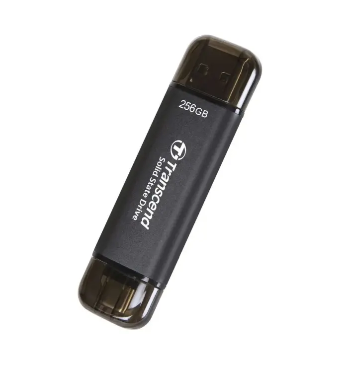 Твърд диск, Transcend 256GB, External SSD, ESD310C, USB 10Gbps, Type C/A, Black - image 2