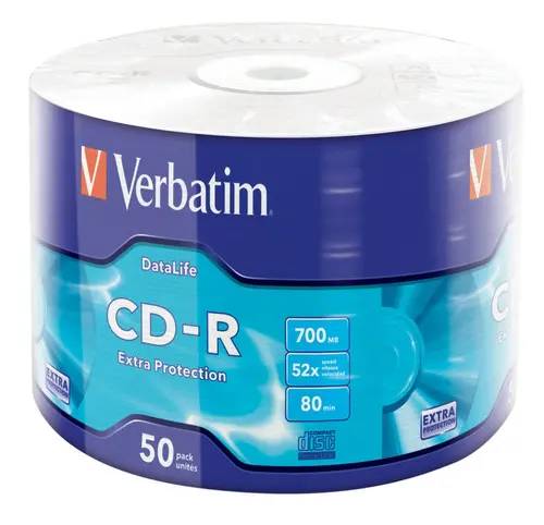Μέσο, Verbatim CD-R 700MB 52X EXTRA PROTECTION WRAP (συσκευασία 50 τεμαχίων) - 1