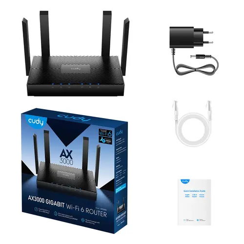 Безжичен рутер Cudy WR3000, AX3000, 2.4/5 GHz, 574 - 2402 Mbps, 10/100/1000 - image 3