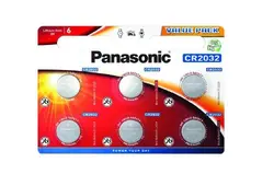 Бутонна батерия литиева PANASONIC CR2032, 3V, 6 бр. в блистер /цена за 6 бр./