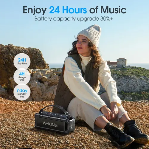 W-King Блутут мобилна колонка Bluetooth Speaker - D8 Mini Black - 30W - image 21