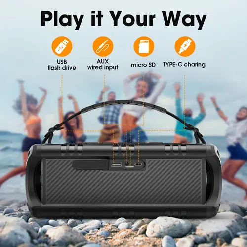 W-King Блутут мобилна колонка Bluetooth Speaker - D8 Mini Black - 30W - image 24