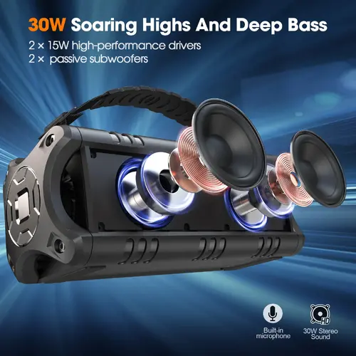 W-King Блутут мобилна колонка Bluetooth Speaker - D8 Mini Black - 30W - image 26