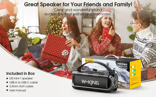 W-King Блутут мобилна колонка Bluetooth Speaker - D8 Mini Black - 30W - image 3