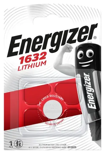 Λιθίου μπαταρία CR1632 3V ENERGIZER, 1 τεμ. blister /τιμή για 1 τεμ - 1