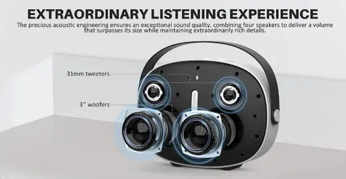 W-King Блутут мобилна колонка Bluetooth Speaker - T8 Black - 30W, Deep Bass - image 2
