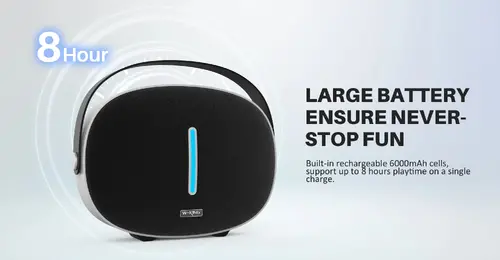 W-King Блутут мобилна колонка Bluetooth Speaker - T8 Black - 30W, Deep Bass - image 5