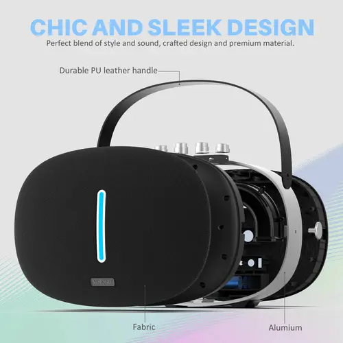 W-King Блутут мобилна колонка Bluetooth Speaker - T8 Black - 30W, Deep Bass - image 9