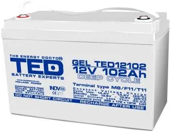 Baterie cu plumb și gel TED ELECTRIC, 12V, 102Ah, 330/ 173/ 220 mm AGM - 1