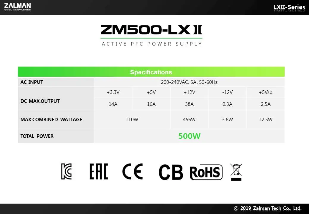 Zalman Захранване PSU 500W APFC ZM500-LXII - image 6