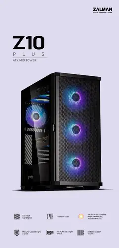 Zalman кутия Case EATX - Z10 PLUS - Tempered Glass - image 1