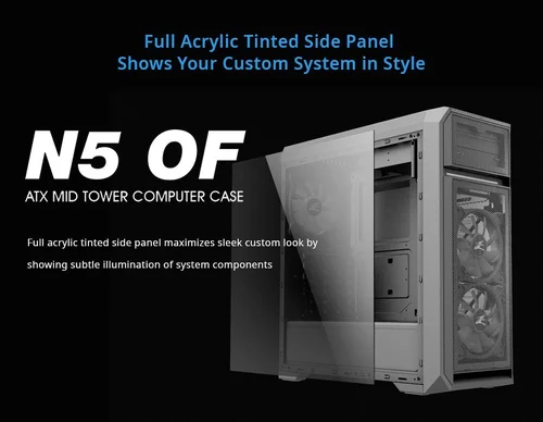 Zalman кутия за компютър Case ATX - N5 OF - 3 x 120mm White LED - image 9