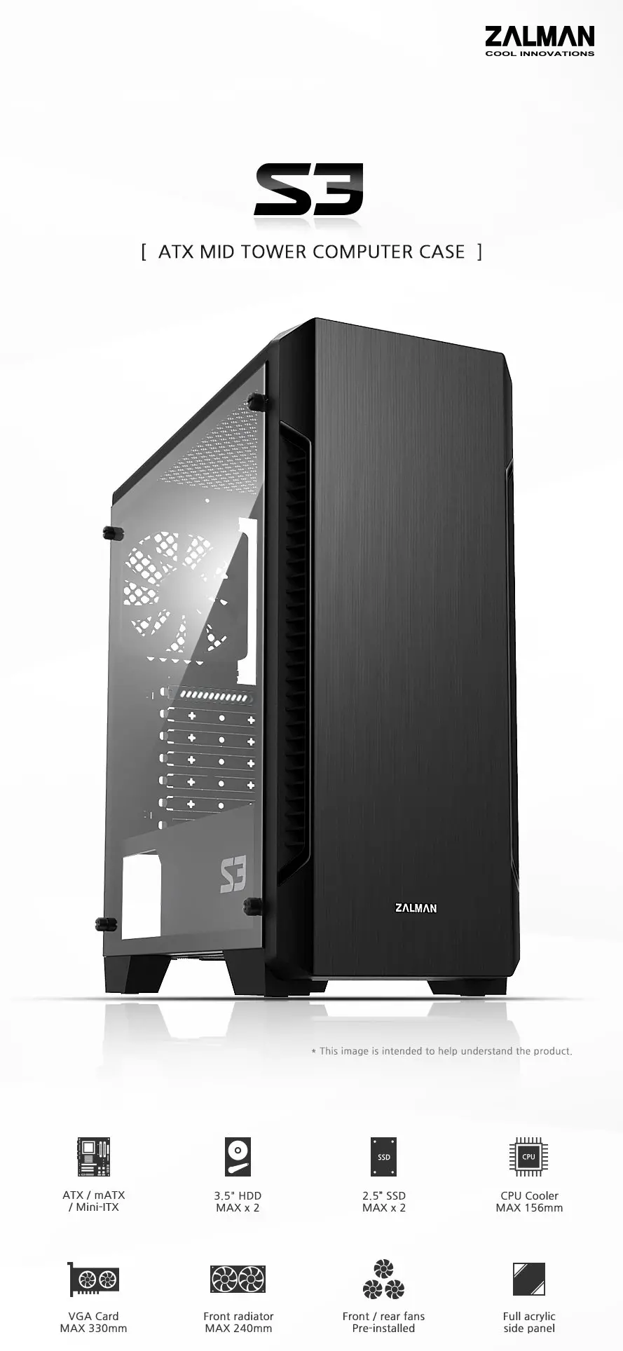 Zalman κουτί υπολογιστή Case ATX - ZM-S3 - image 4