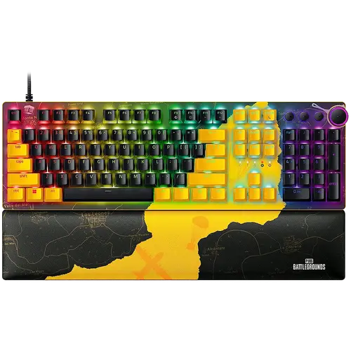 Razer Huntsman V2 - PUBG Optical Gaming Keyboard (Linear Red Switch), US Layout, Doubleshot PBT Keycaps, Sound Dampening Foam, Razer Chroma RGB, Up to 8000Hz polling rate, Aluminum matte top plate
