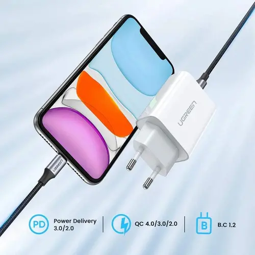Ugreen бързо зарядно Fast Charger Wall - QC, PD3.0 Type-C, 20W CD137 White - 60450 - image 4