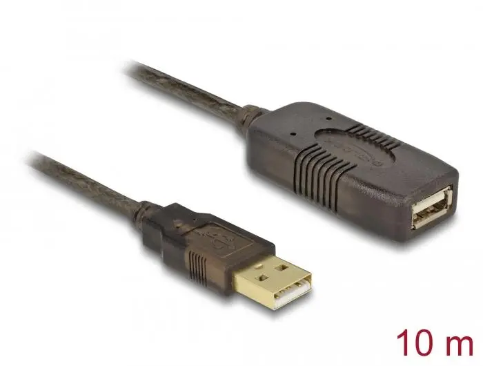 Καλώδιο προέκτασης DeLock, USB-A αρσενικό - USB-A θηλυκό, USB 2.0, 10 μ, Μαύρο - image 1