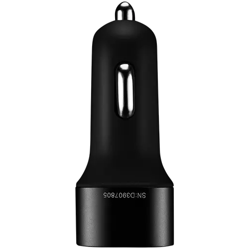 CANYON Mini 3 USB car adapter, Input 12V-24V, Output 5V-3.1A, black rubber coating+black metal ring (side with USB is in plastic) - image 1